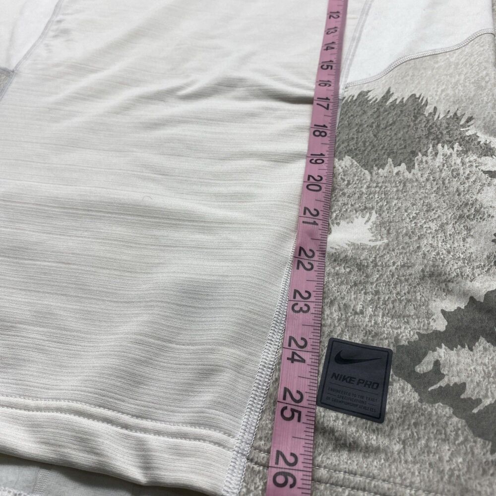 Nike Pro Hyperwarm Fitted Long Sleeve Shirt Men’s Small White Grey Camo - Picture 9 of 10